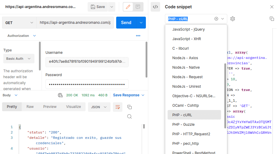 Generador de código ejemplo